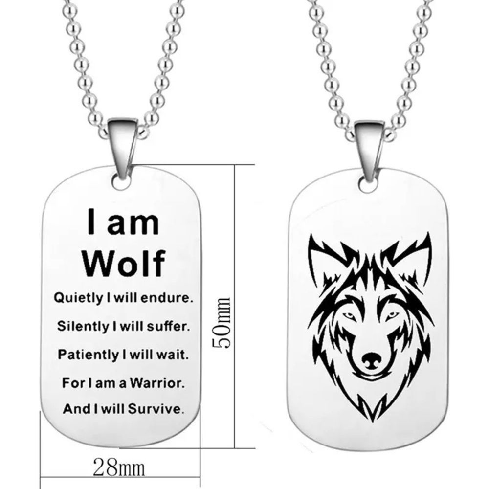 Silver - I am wolf necklace - Picture 1 of 1